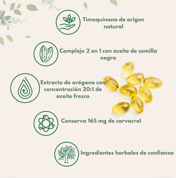 Aceite de Orégano + Aceite de semilla negra (Carvacol) | Natuviora™