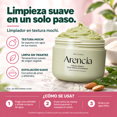 Fresh Green Rice Mochi Cleanser 120 g | Limpiador Facial Mochi