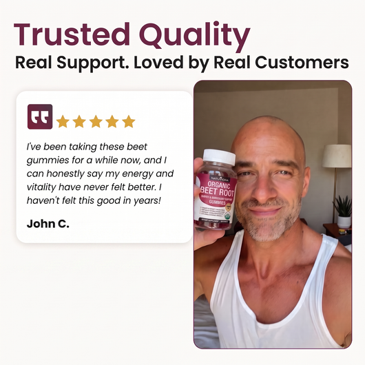 Organic Beet Root Gummies – Nitric Oxide, Blood Flow & Performance Support, 2040mg